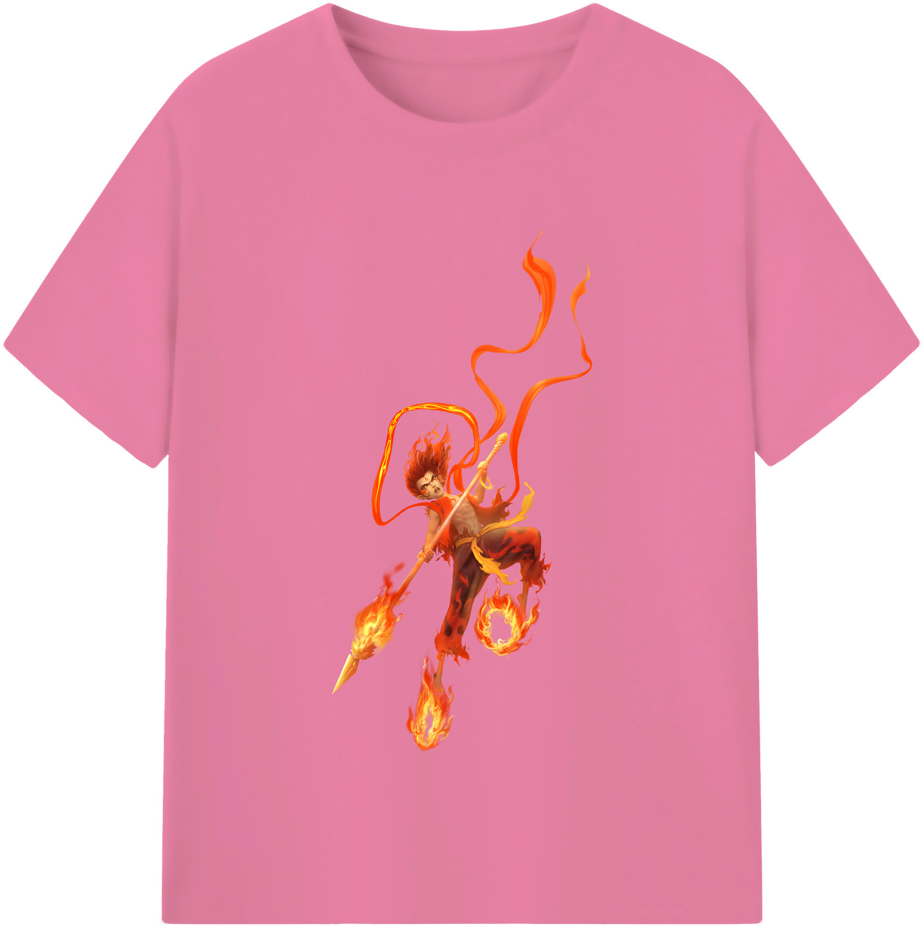 （画像用） Ne Zha 2 ナタ 魔童の大暴れ 綿100％半袖Tシャツ（フロントプリント）